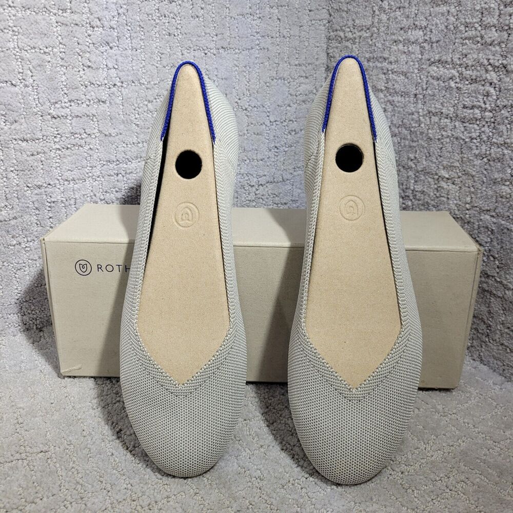 Rothys The Flat Flax Birdseye Round Toe Slip on Shoes Women's Multiple Sizes